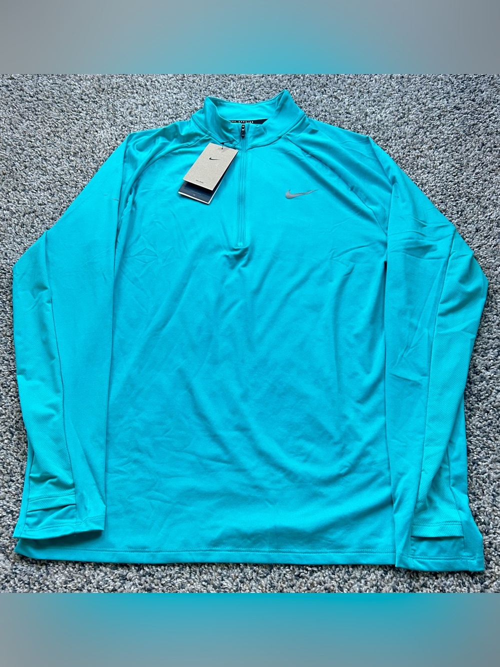 Nike Stride Dri-FIT 1/2 Zip Running Top Teal Blue Men’s Size Medium HV2180-345